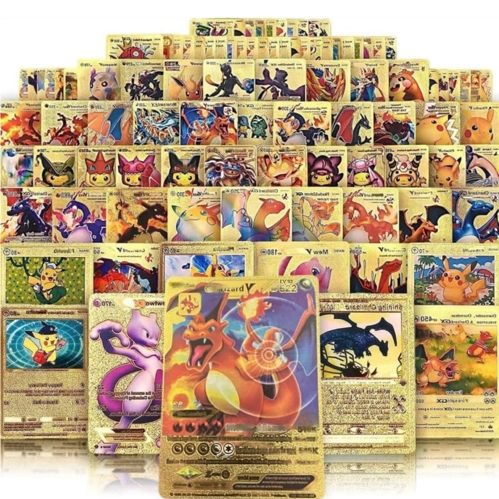 10 Random *FAN ART* Gold Foil Rare POKEMON CARDS - Picture 3 of 6